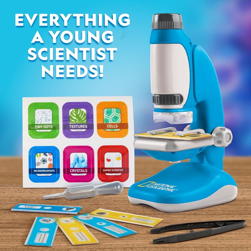 Blue Marble National Geographic Junior Microscope for Kids- Kit Includes Up to 250x Magnification Handheld Mini Attachment, 12 Slides, Lab Guide, Science Toy for Ages 6-12, STEM Project - Image 5